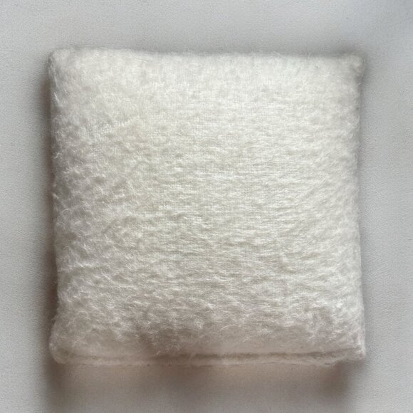 Anthropologie Throw Pillow Embroidered Birdcage Floral Design Fluffy White Decor - Picture 2 of 2